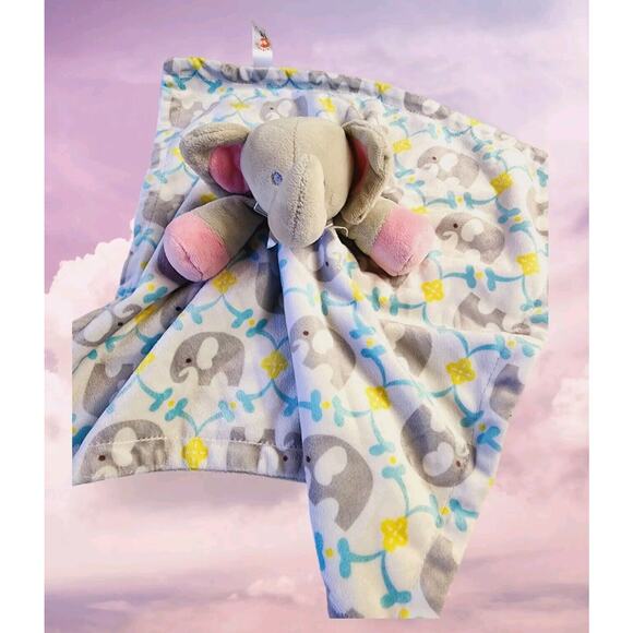 BABY DODO Plush Security Blanket Elephant Lovey Lovie Grey Nursery Shower Gift - Picture 9 of 9